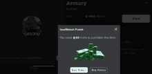 a screenshot of armory by rwz with a bunch of money on the screen