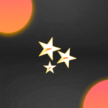 three stars on a dark background with a red circle in the background