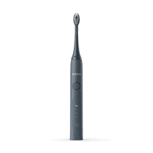 a gray ordo electric toothbrush against a white backdrop