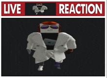 a poster that says live reaction with a picture of a person