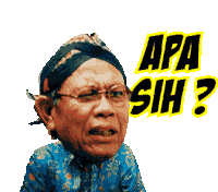 a man wearing glasses and a turban has the words apa sih written on his face