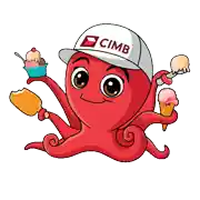 a cartoon octopus wearing a cimb hat is holding ice cream cones