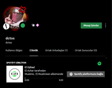 a screenshot of a person 's spotify profile with the name dctos on it