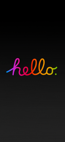 a black background with the word hello written in colorful letters