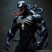 a statue of venom with his tongue out and the website stablediffusionweb.com in the corner