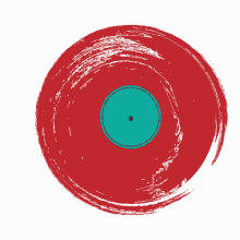 a red circle with a blue center and a black circle in the middle