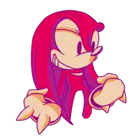 a cartoon drawing of a red and purple sonic character