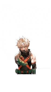 a drawing of bakugo from my hero academia giving a thumbs up