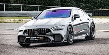 a mercedes amg gt63 rs is parked on a race track .