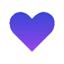 a purple heart on a white background