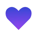 a purple heart on a white background