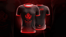 a black and red shirt that says game on the back