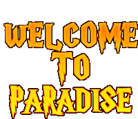 a sign that says " welcome to paradise " on it