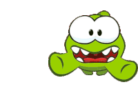 a green cartoon character with a big mouth and teeth