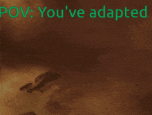 a picture of a galaxy with the words " you 've adapted " above it