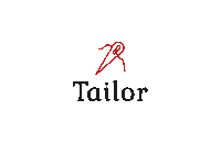 a tailor logo with a needle and thread on it