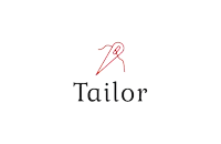 a tailor logo with a needle and thread on it