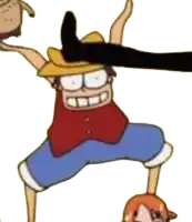 a cartoon of a man in a cowboy hat is being kicked