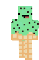 a minecraft character that looks like an ice cream cone with a face on it