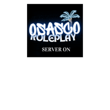 a logo for osasoo roleplay with a palm tree in the background