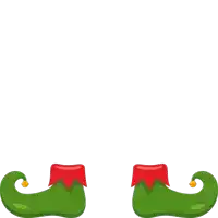 a pair of green elf shoes with a red ribbon on the top