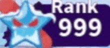 a blurred image of a star with the words `` rank 999 '' written on it .