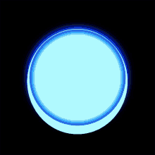 a blue circle on a black background with a white rim