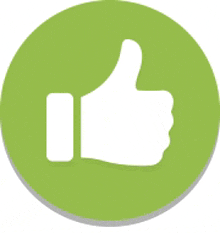 a thumbs up icon in a green circle