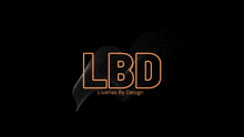 a logo for lbd liveries by design with a black background .