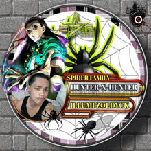 a spider family hunter x hunter logo with a picture of a man