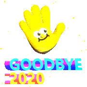 a yellow hand with a face and the words goodbye loeffler