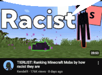 a screenshot of a video titled " racist "