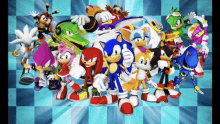 a group of sonic the hedgehog characters posing for a photo