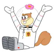 a cartoon of sandy cheeks from spongebob squarepants