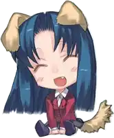 a chibi girl with blue hair and dog ears