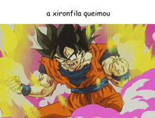 a picture of a cartoon character with the words a xironfila queimou below it