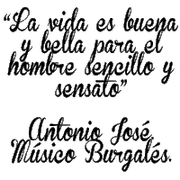 a quote by antonio jose musico burgales is displayed in black and white