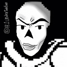 a black and white drawing of a skeleton with the number 1 undertale fan written on the bottom