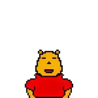 a pixel art drawing of winnie the pooh