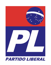 a logo for partido liberal shows a blue and red background