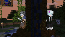 two minecraft characters standing next to each other