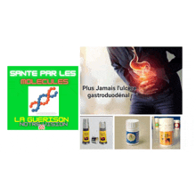 a poster that says sante par les molecules plus jamais l' ulcere gastroduodenal on it