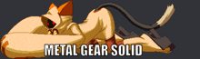 a pixel art illustration of a cat with the words metal gear solid below it