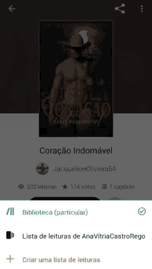 a screenshot of a book called coracao indomivel