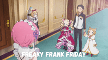 a freaky frank friday poster with anime characters