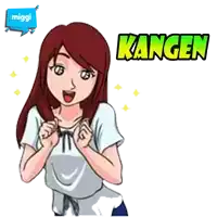 a cartoon of a girl with kangen written on the bottom