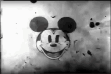 a black and white drawing of mickey mouse 's head