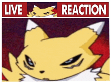 a picture of a fox with the words " live reaction " below it