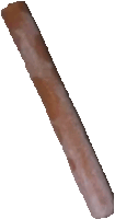 a brown stick with a white stripe on the end