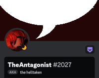 the antagonist # 2027 aka the helltaken has a speech bubble above his face